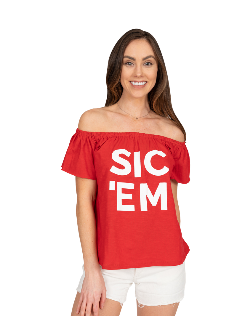 Sic 'Em | Off the Shoulder Top