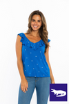 Ruffle V-Neck Top | Gators