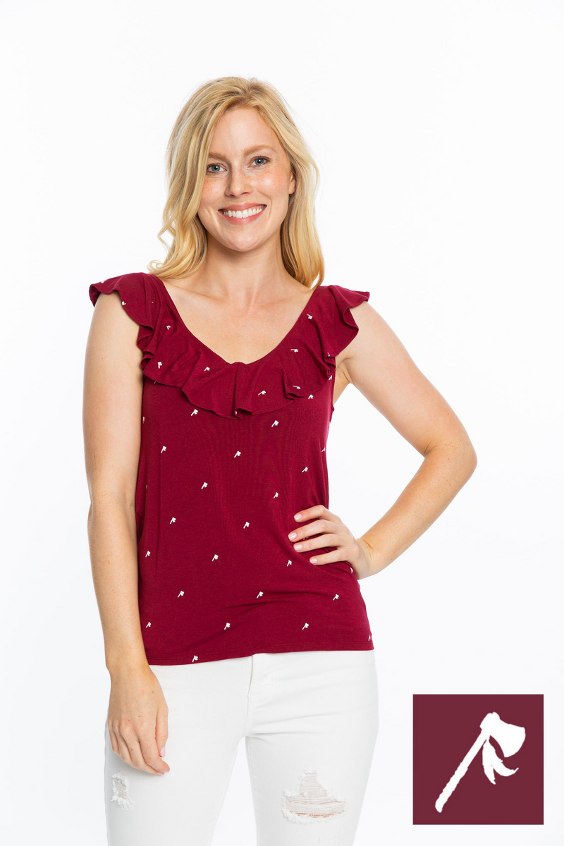 Ruffle V-Neck Top | Tomahawks