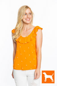 Ruffle V-Neck Top | Hounds